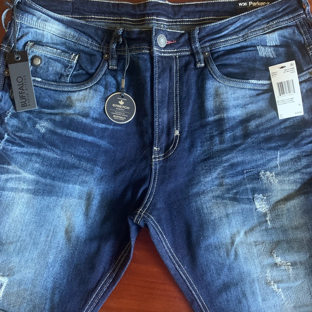 Men Slim Fit Stretch Buffalo ripped denim Shorts